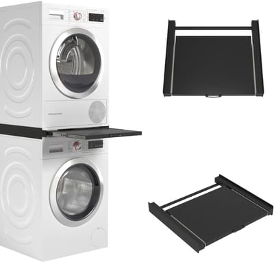 AHD® Tussenstuk Wasmachine Droger - Stapelkit - Tussenstuk Wasmachine en Droger - Tussenstuk Wasmachine Droger Zwart - Tussenstuk Wasmachine Droger Aeg - Zwart - 54cm x 60cm x 8cm