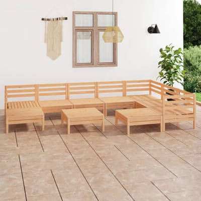 vidaXL - 10-delige - Loungeset - massief - grenenhout