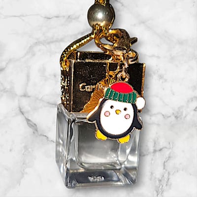 Autoparfum Christmas Hug | met geluksbrenger PINGUIN | 8ml | Forrest | Wenskaartje | Traditional Hammam Ritual Overseas | Auto parfum | Autogeurtje - Giftset - Verjaardagscadeau - Cadeau heren/dames | Auto parfum | Luchtverfisser