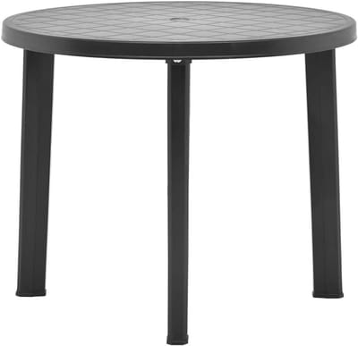 Tuintafel Rond - Balkon Tafel - Buiten Eten - Weerbestendig Kunststof - 89 x 72 cm - Antraciet