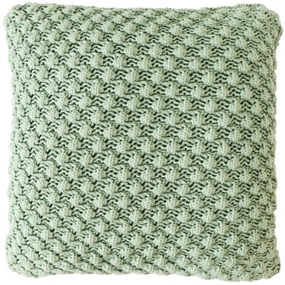 Urbane Hide Popcorn Gebreide Kussenhoes - 45x45 cm - 100% Katoen - Sierkussenhoes Mineraalblauw - Fris Woonaccessoire (Zonder Binnenkussen)