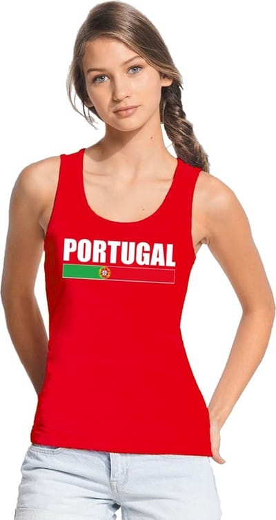 Rood Portugal supporter mouwloos shirt dames - Portugal singlet shirt/ tanktop S