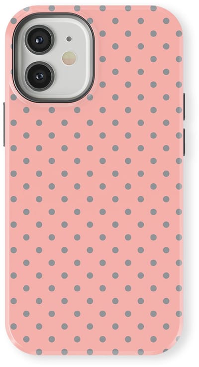 Polka Dots Hoesje geschikt voor iPhone 12 | Geschikt Voor Mag | Stippen Design Backcover geschikt voor iPhone 12 Soft Grey Dots