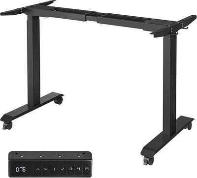 Bureau - In Hoogte Verstelbaar Bureau - Bureau Met Geheugenfunctie - Modern Bureau - Sta Bureau - Ergonomisch Bureau - In Hoogte Verstelbaar Bureau - Staal - Zwart - 60 x (107,5-175) x (69-115) cm (D x B x H )