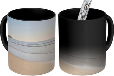 Magische Mok - Foto op Warmte Mokken - Koffiemok - Zee - Zon - Zand - Magic Mok - Beker - 350 ML - Theemok