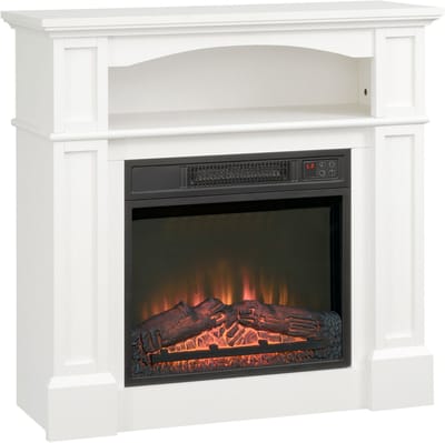 Elektrische Haard met Verwarming 1800W - 3D LED Vlameffect - Afstandsbediening - Tot 30 m² - Wit/Zwart