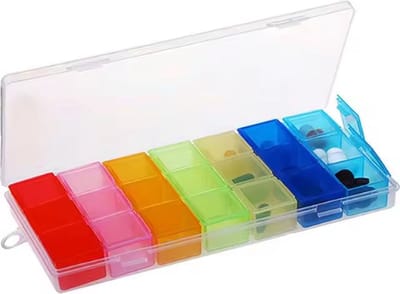 Scoby - Pillendoos - Medicijnen Box - 7 Dagen - 21 Vaks - 3 Doosjes per Dag - Universeel - Vakantie Accessoire