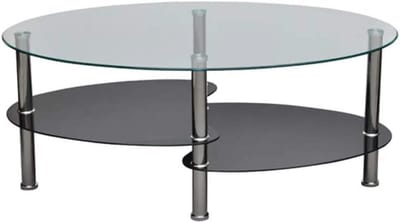 Salontafel - Bijzettafel - Woonkamer Decoratie - Drie Laags Design - 90 x 50 cm - Zwart