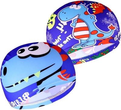 Set van 2 schattige zwemmutsen voor kinderen, polyester, unisex, ideaal voor zwemmen en waterpret
