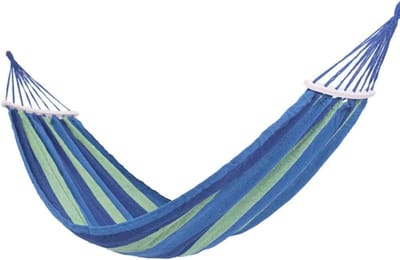 Draagbare Tuin Hangmat - Kampeerhangmat Strandhangmat - Ontspannen Buiten - Anti-rol Ontwerp - 280 x 180 cm - Blauw