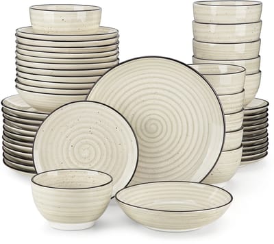 Betaalbare Goederen® Groen - 48-delig - Bloembladpatroom - Porselein - Borden - Bordenset - Serviesset 6 Persoons - Borden Set