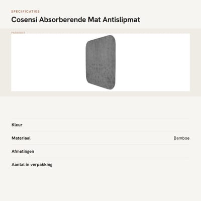 Dailygoods- Absorberende Mat Antislip - Universele Mat voor Robotstofzuiger - Rubber - 42x42cm - 471g - Houdt Kussentje Droog - Stofzuigermat