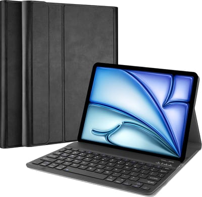 Just in Case tablet Hoes met Toetsenbord geschikt voor iPad Air 11 inch (2025) M3 / Air 11 inch (2024) M2 - QWERTY Portuguese Bluetooth Keyboard Case - Zwart