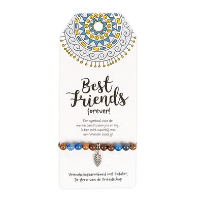 Vriendschapsarmband met sodaliet | Blauw | Best friends forever
