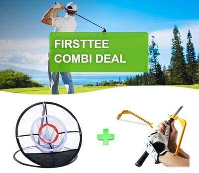 Firsttee - COMBI DEAL - AANBIEDING - Chippingnet & Swing Guide - met GRATIS opbergtas - Swing - Golftrainingsmateriaal - Chipping - Golf net - Swingtrainer - Golf accessoires - Golfswing - Cadeau - Sport - Training - Golfnet - Oefennet - Golfnetten