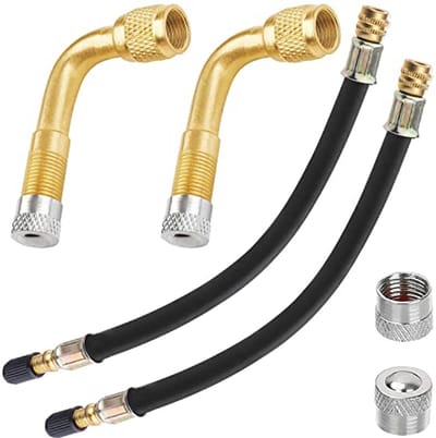 90° Ventielverlenging voor Banden - Flexibele Rubber Schachtverlenging voor Auto, Motorfiets, Fiets - 2 Stuks