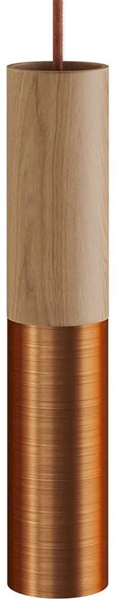 Creative Cables Tub-e14 Hout En Metalen Buis Voor Spot Met Dubbele Ring Lamphouder Goud