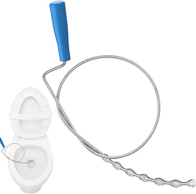 Afvoerverstopper Verwijderaar - Rioolveer Baggergereedschap - Verstoppingen Oplossen - Flexibel Veerontwerp - 60 cm - Metaal