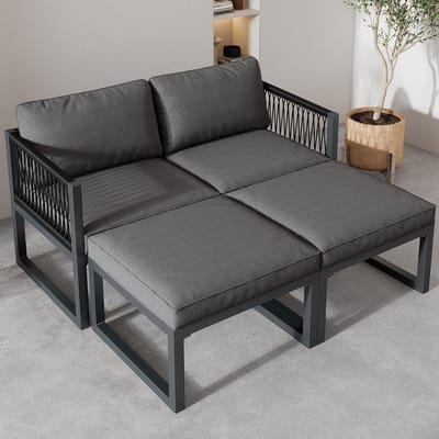 Luxe Loungeset – Weerbestendig – 120x120x64 cm – Industrohome