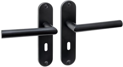 Intersteel Deurkruk Jura basic op schild ovaal 185x41mm sleutelgat 56mm zwart
