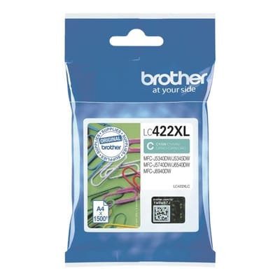 Originele Brother inktcartridge LC-422XL, enkele verpakking, cyaan