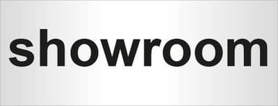 Aluminium deurbordje bedrukt met tekst showroom - 130 mm x 50 mm x 0,5 mm - Deur tekstbordje showroom - Promessa-Design.