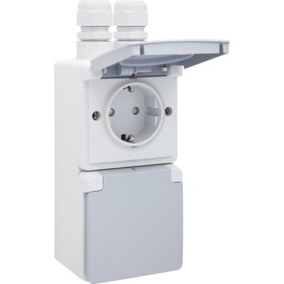 Dubbele Verticale IP44 Wandcontactdoos 16A 250V Met Bescherming (Europese Stekkerdoos) - 700-37835
