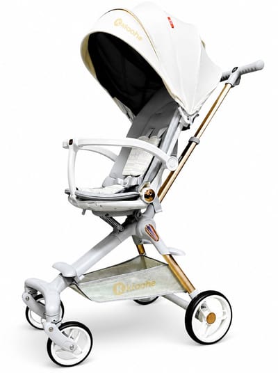 Kxiaohe - Kinderwagen -3in1 - 360 graden draaibaar zitting - Lichtgewicht & Inklapbare - wit - Luxe buggy