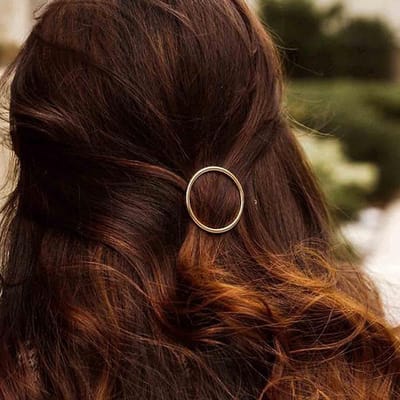 Gouden Ronde Haarclip Metaal - Minimalistische Geometrische Haarspeld voor Dames en Meisjes