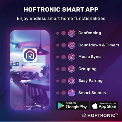 HOFTRONIC Smart WiFi LED Filament lamp - E14 Fitting - 4,9 Watt 470 Lumen - P45 - E14 fitting - Zilveren fitting - 1800-3000K Dimbaar - Smart