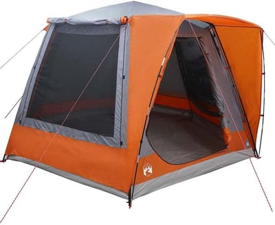 Camping Tent - Buitenverblijf - Kamperen met gezin - Waterdicht ademend ontwerp - 420x420x227 cm - Grijs oranje