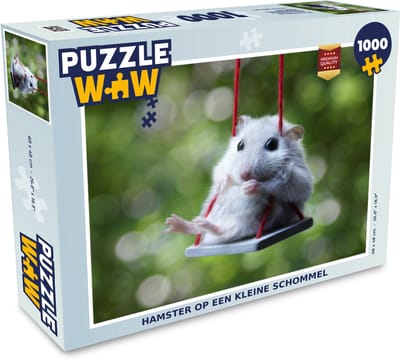 Puzzel Hamster op een kleine schommel - Legpuzzel - Puzzel 1000 stukjes volwassenen