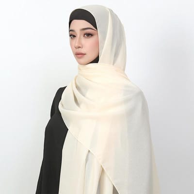 Dames Grote Maat Effen Effen Chiffon Kreuk Zilveren Hijab Sjaal Dame Hoge Kwaliteit Wikkels En Sjaals Moslim Hoofdband Islamitische Tulband white