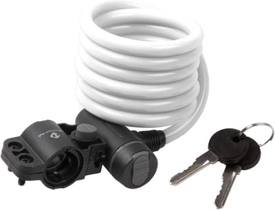 Spiraalkabel Fietsslot - Fietsbeveiliging - Fiets Beveiligen - Inclusief Houder - 180 cm - Wit