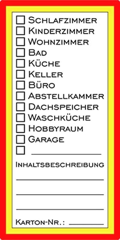 Verhuisstickers 100 stuks - Zelfklevende etiketten voor verhuisdozen (200 x 100 cm)