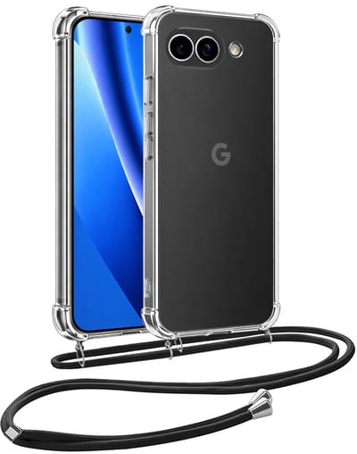 Hoesje - Geschikt voor Google Pixel 10a - Met Koord - Shock Proof - Siliconen Case - Telefoonkoord - Back Cover - Telefoon Hoes Shockproof - Telefoonketting - Telefoonhoes - Transparant