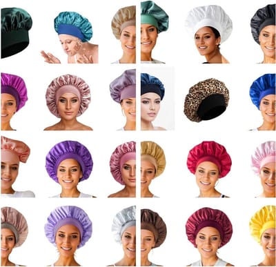 Verstelbare Slaapmuts voor Dames, Zachte Slaapcap met Elastische Band, Ideaal voor Haarbescherming en Comfort tijdens de Nacht