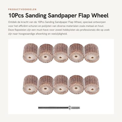 Dailygoods - 10Pcs Sanding Sandpaper Flap Wheel - Polijstschijven voor Metaal en Hout - Coarse 13MM - Grit #600 - Geschikt voor Drills en Slijpmachine...