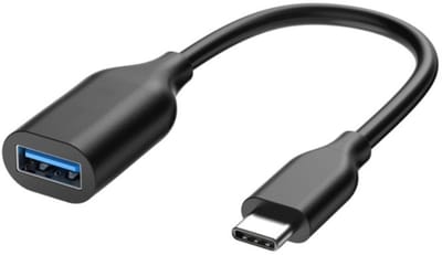 USB-C Male naar USB 3.0 Female adapter kabel connector - voor o.a. telefoon en laptop - 20 CM - zwart