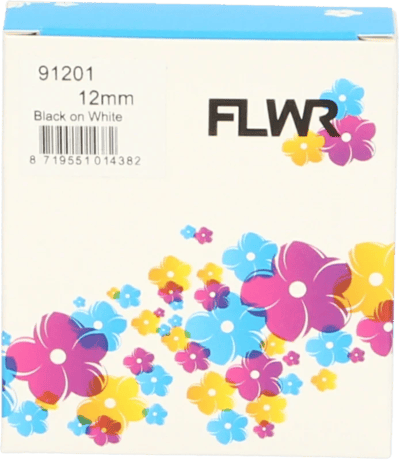 FLWR - Labels / Dymo 91201 / zwart / Geschikt voor Dymo