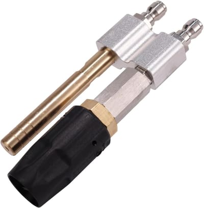 2-in-1 Verstelbare Soft Wash en Lange Bereik Zeepdouche Nozzle voor Hogedrukreiniger, Ideaal voor Tuinreiniging en Vloeronderhoud met 1/4" NPT Aansluiting, 3-7 GPM