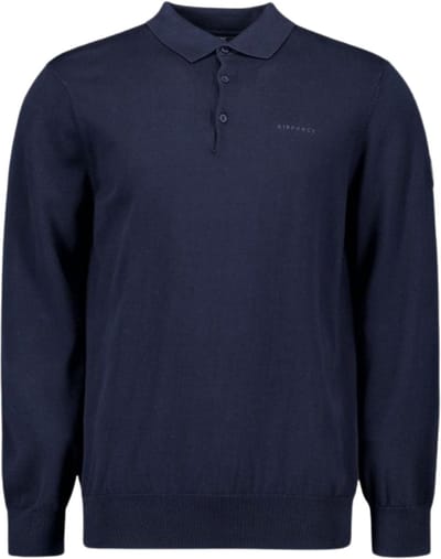 Airforce Knitwear Polo Longsleeve Casual sweater heren Donkerblauw L