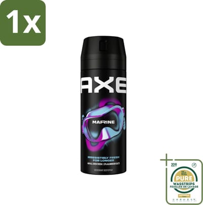 1 x Axe - Deodorant Bodyspray - 100% Fresh Fragrance - Marine - Sea Breeze & Sage - 150 ml- Axe Marine - Deodorant Bodyspray - Zeebries - Salie - 48 Uur Geur