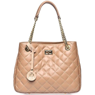 Isabella Rhea Beige Rundleer Tas