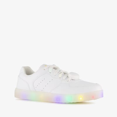 Scapino unisex sneakers wit met lichtjes in regenboogkleuren - Maat 44 - Uitneembare zool