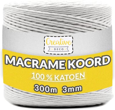 Creative Deco Wit Macrame Koord – 300m – Katoen, 12-laags