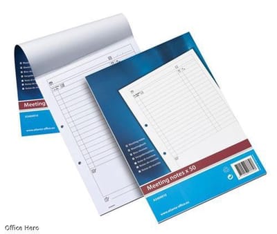 Meeting Notes - Vergadernotities - Vergader Notitie - Atlanta - A5404910 - 50vel - A4 - 297x210mm - Meetingbuch - Bloc Reunion