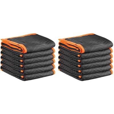 Verhuisdekens 12 Stuks, 1829 x 1016 mm (14,5 kg/doz) Grote Inpakdekens met Katoenvulling, Zwaar Uitgevoerd Non-woven Stof Gewatteerde Verhuisdeken voor