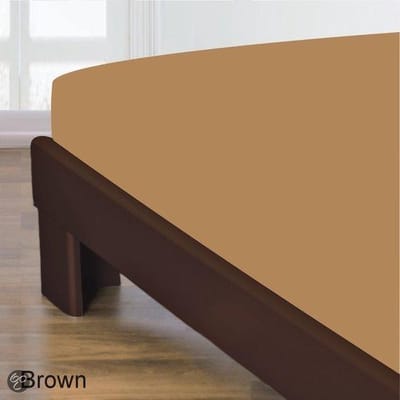 Homéé® Katoen Hoeslaken - 80x200 + 30cm - gladde 100% Katoen - licht bruin