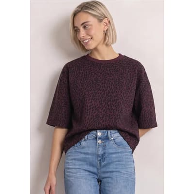 Sweatshirt met korte mouwen en ronde hals